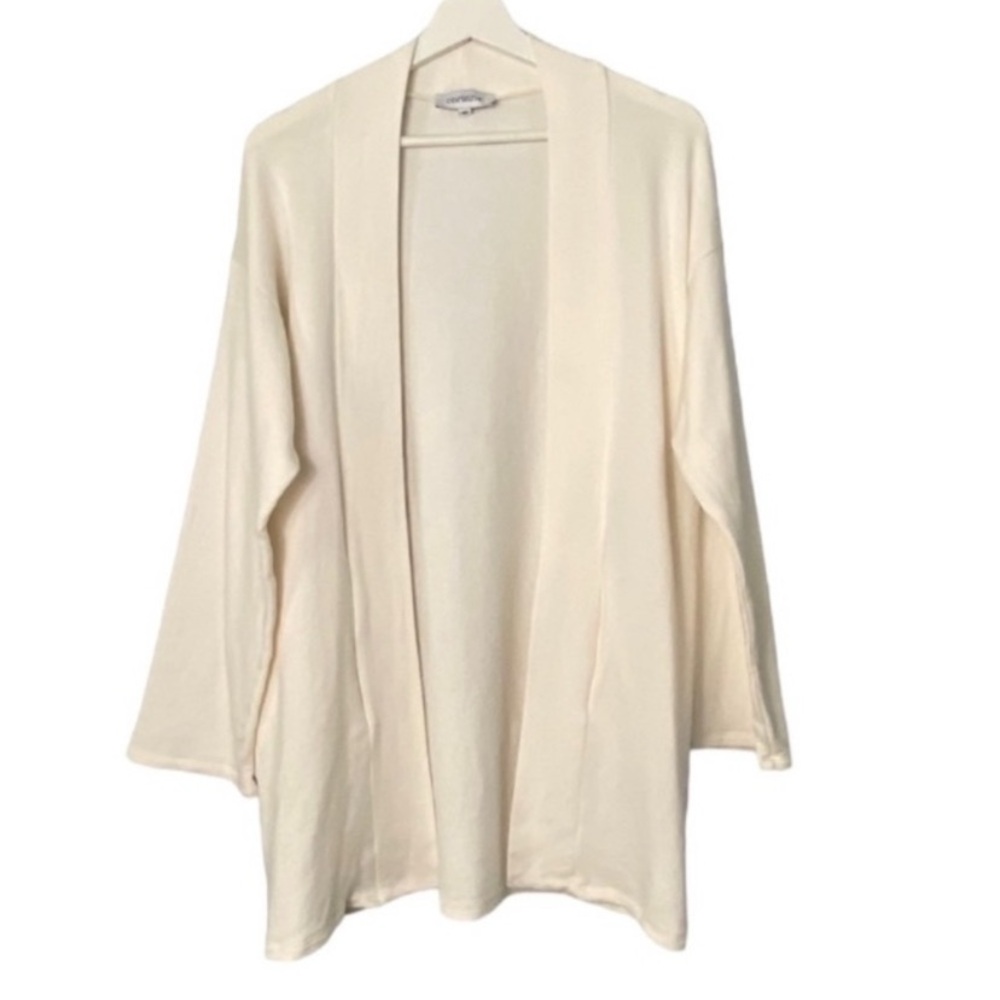 Corinne Collection Ivory Modal/Cotton USA Made Casual Open Cardigan Sweater XS